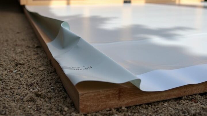 Damp-proof membrane for garden shed floor