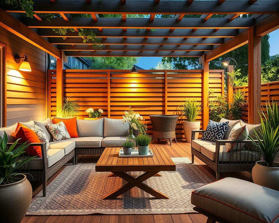 weatherproof terrace furniture arrangement