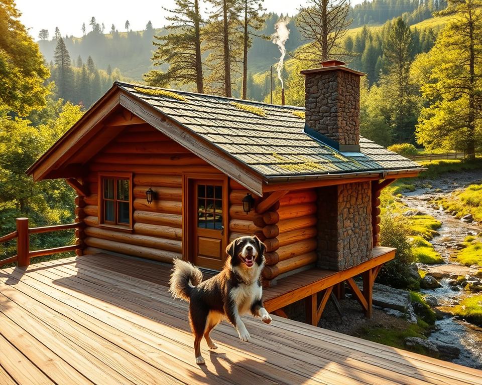 Dog-friendly log cabins in UK countryside