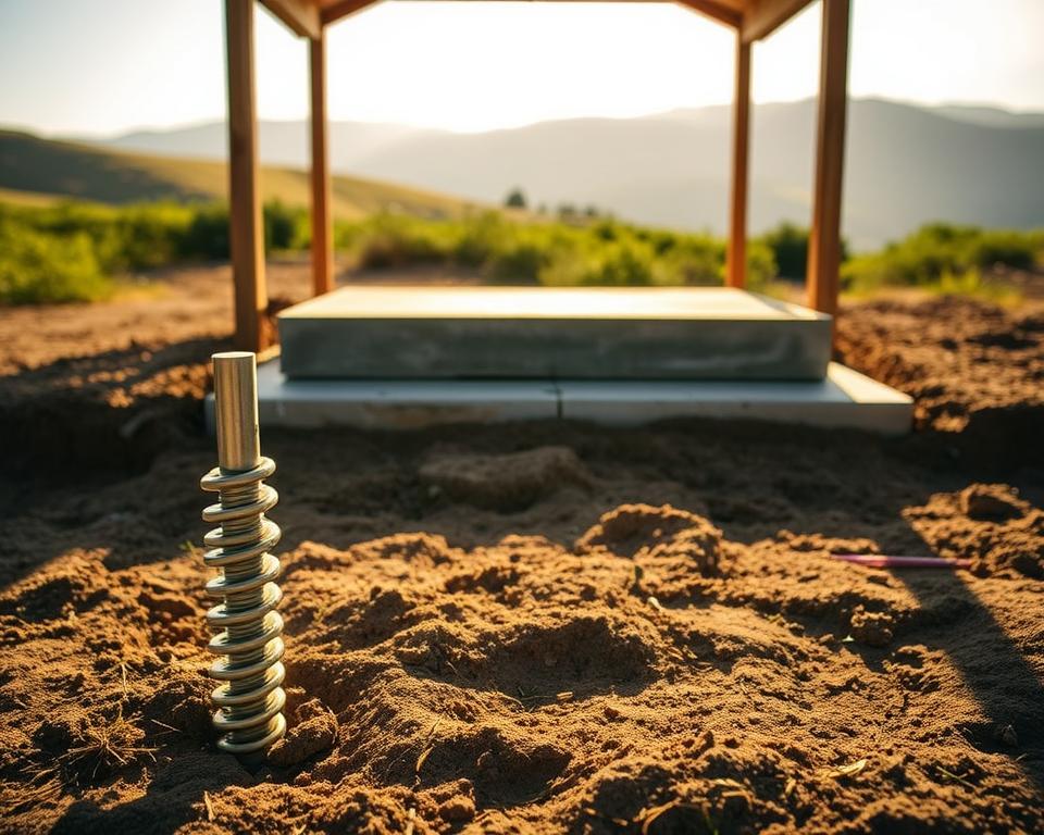 helical piles shed base