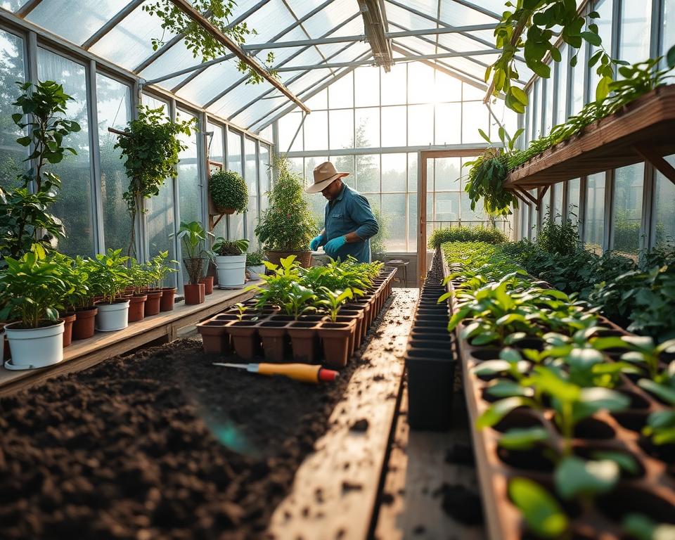 prepare greenhouse cleaning