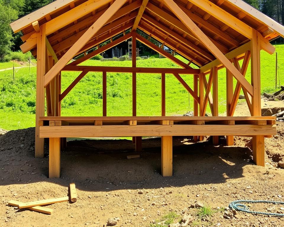 timber bearer shed base