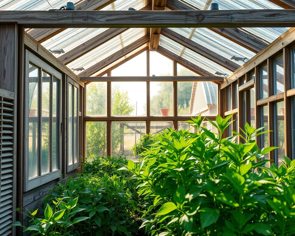 wooden greenhouse ventilation