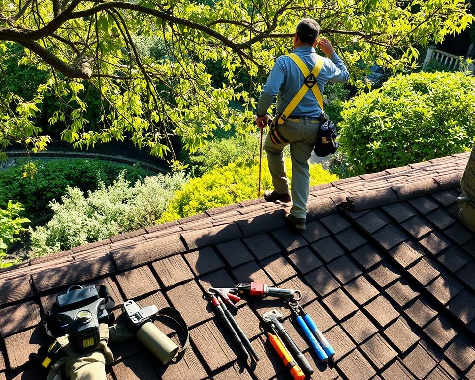 working at height shed roof
