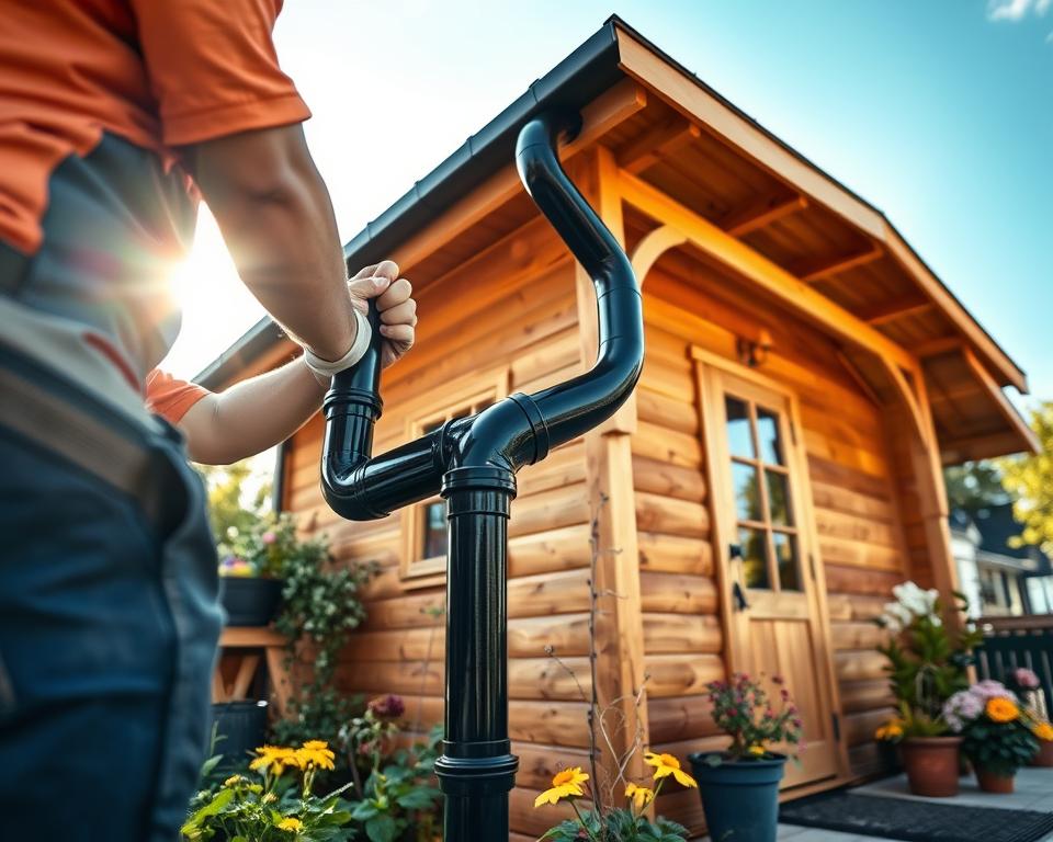 Downpipe Installation for Summerhouse Downpipe Installation for Summerhouse