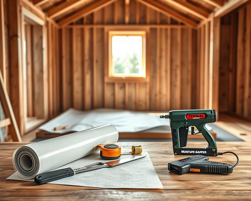 Essential materials and tools for moisture barrier installation