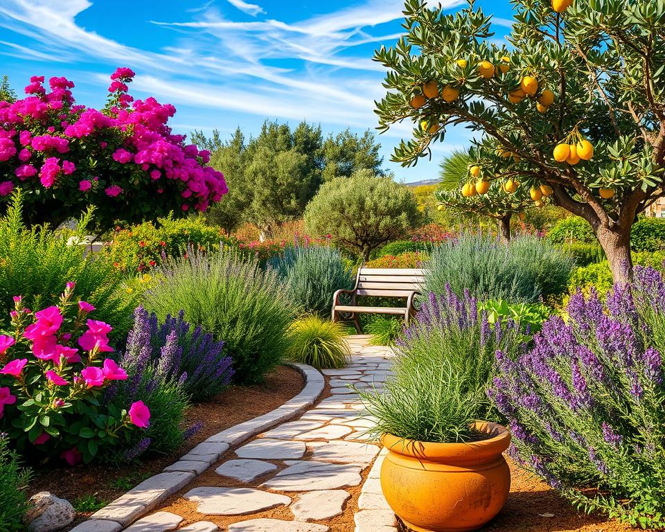 Mediterranean garden summer care