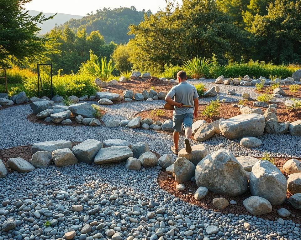 Rock garden construction techniques
