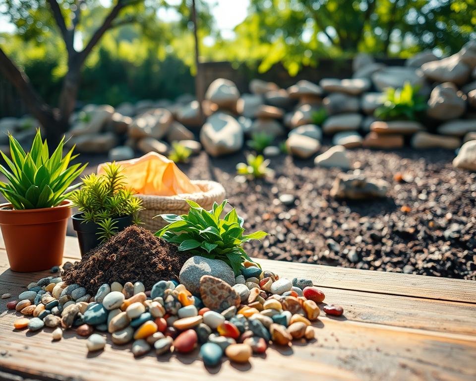 Rock garden materials sourcing