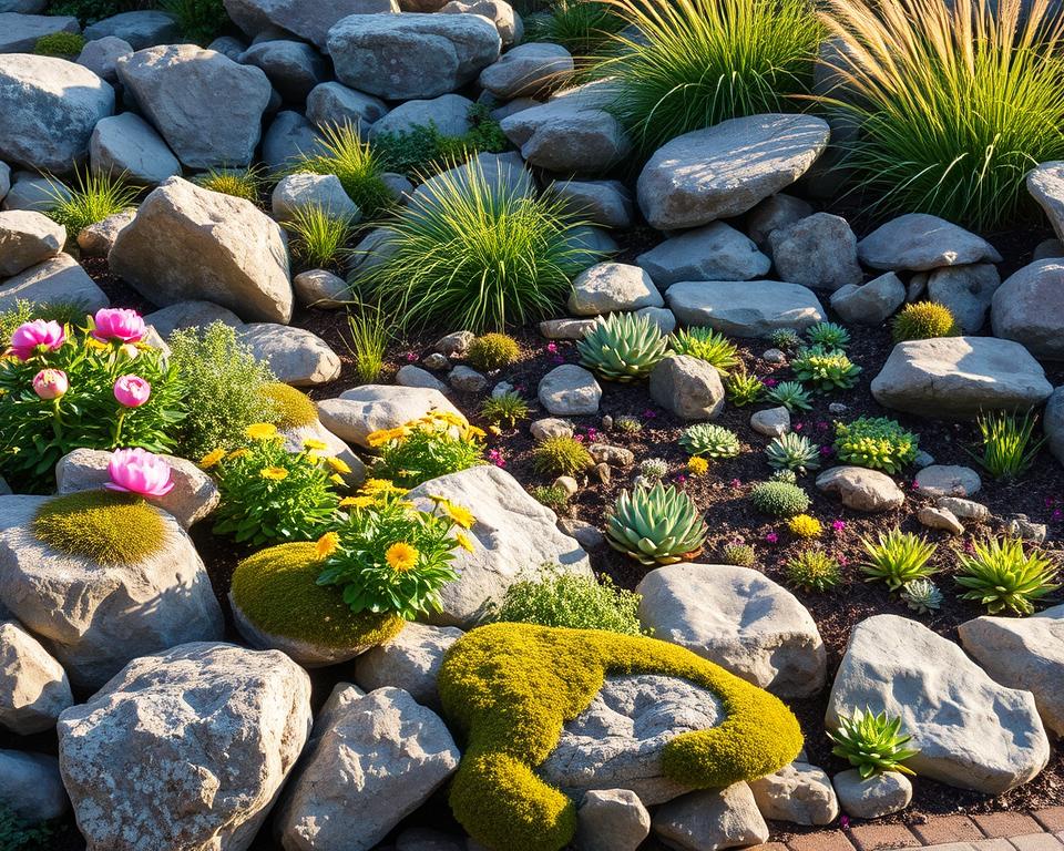Rock garden planting design