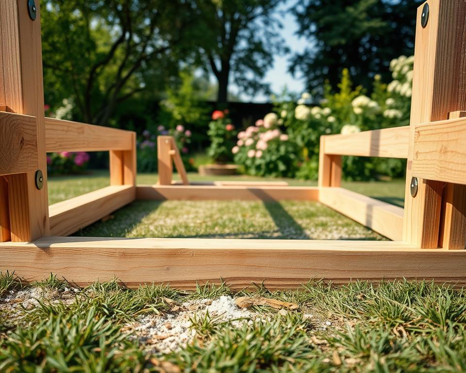 Wooden Garden Table Frame Construction Wooden Garden Table Frame Construction