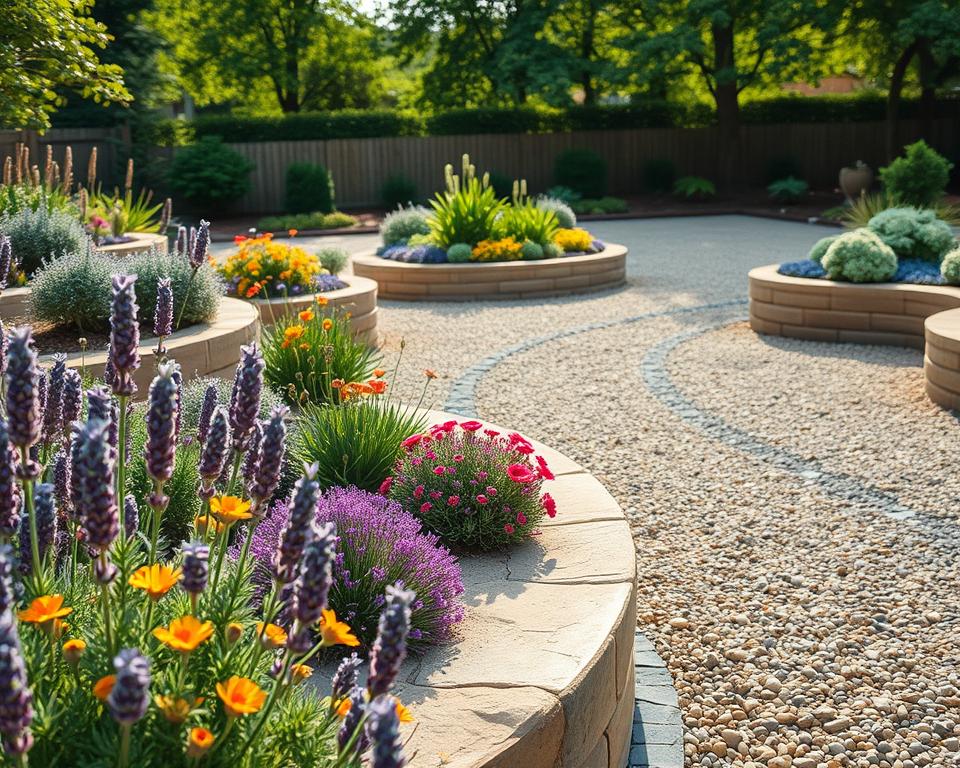 gravel garden planting beds