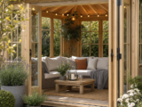 Creating a Small Social Seating Area in a Glazed Timber Summerhouse – Guide to Planning an informal entertaining space in a glazed timber summerhouse