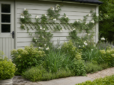 Designing with Narrow Diamond Trellis Bands in Garden Planting Schemes – Guide to Using narrow diamond trellis bands as decorative climbing plant supports