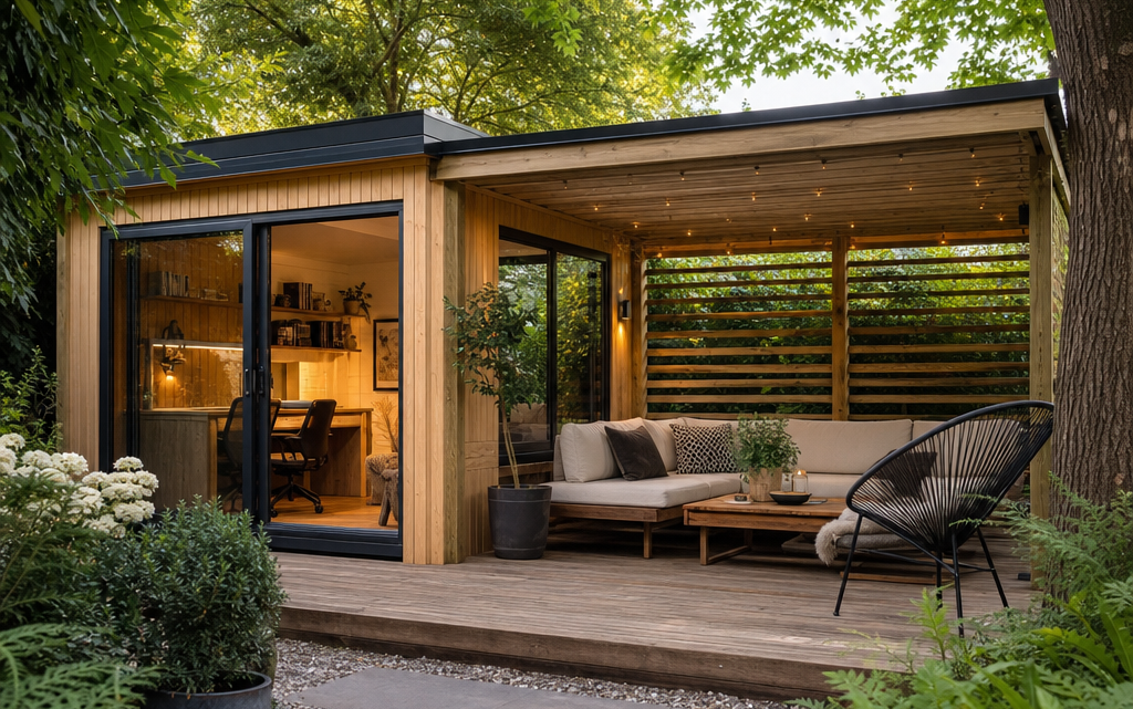 How open-sided canopy space can support garden cabin use