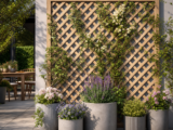 How to Plan a Timber Lattice Backdrop for Pots and Seasonal Planting – Guide to Decorative timber lattice backdrops for container planting displays