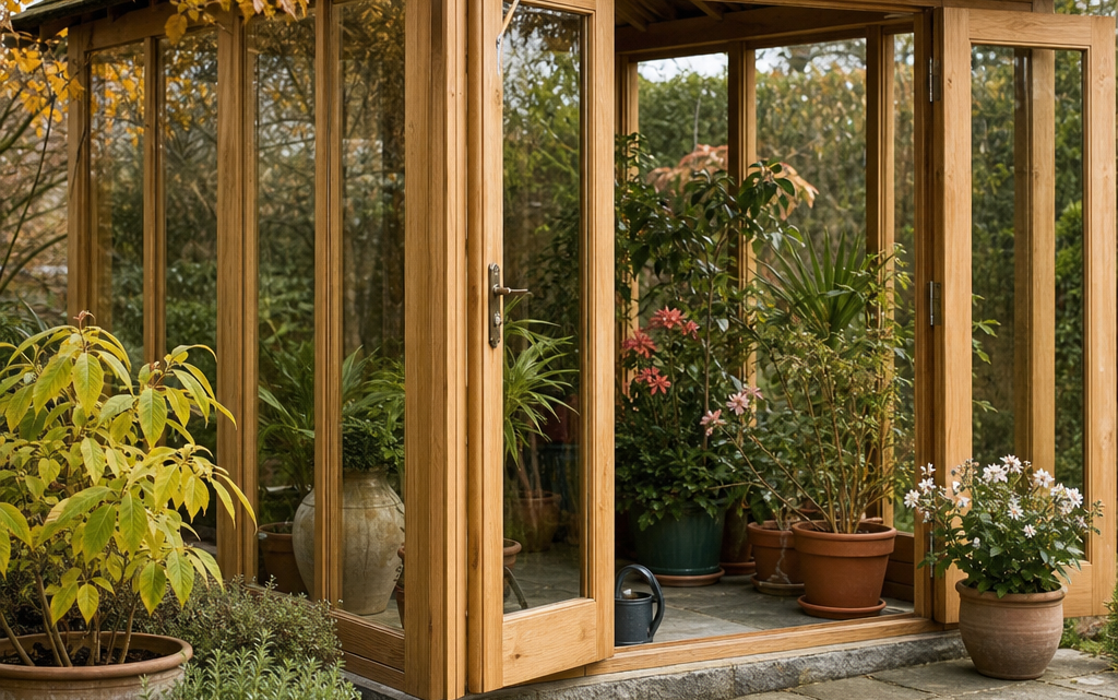 Overwintering tender plants in a glazed timber summerhouse
