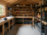 Planning a Practical Workshop Shed Interior – Guide to Planning a practical workshop shed layout around benches, tools and stored equipment