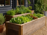 Planning a Raised Timber Trough Planter for Herbs and Salad Crops – Guide to Planning and positioning raised timber trough planters for edible growing