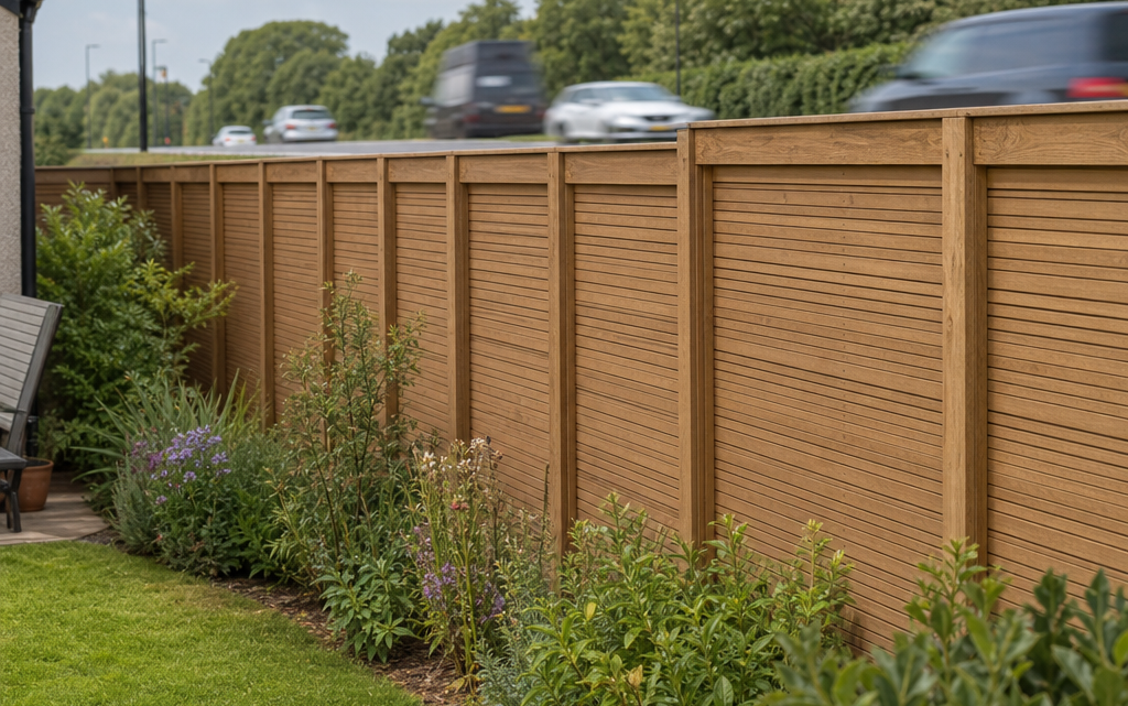 Planning acoustic timber fencing for road-side garden boundaries