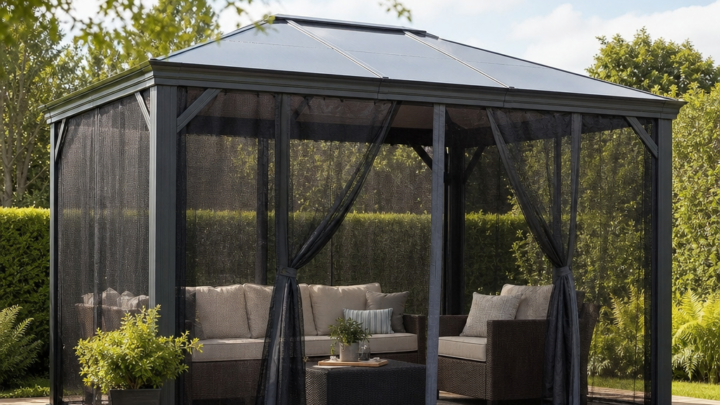 Planning removable mesh screens for garden gazebo use