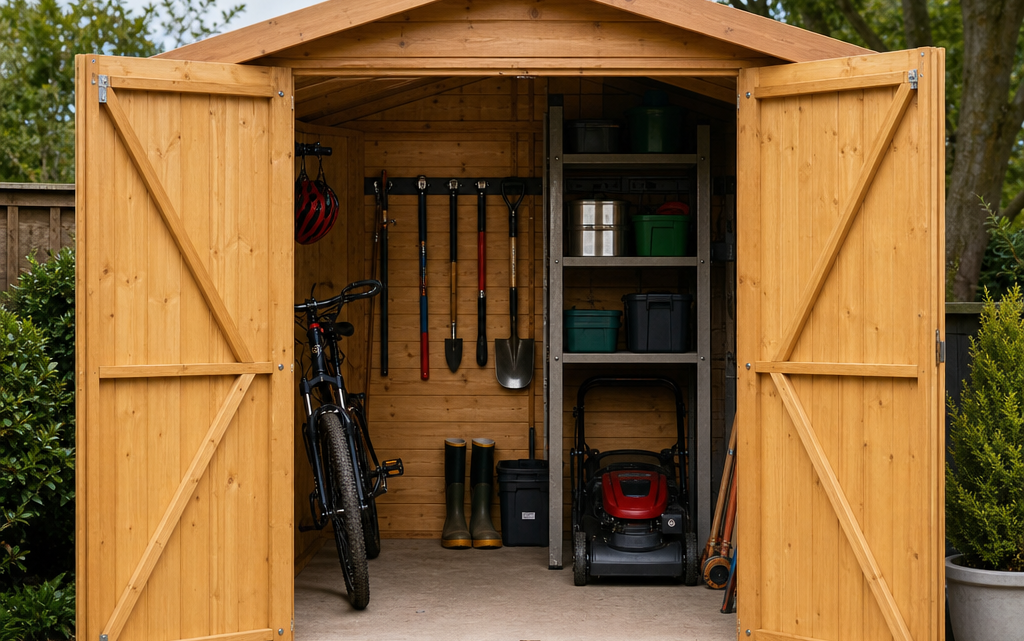 Secure Garden Shed Storage for Bikes, Tools and Outdoor Equipment