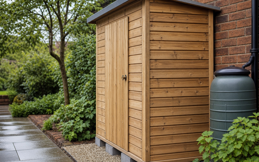 Siting a Compact Timber Garden Store to Reduce Damp and Splashback