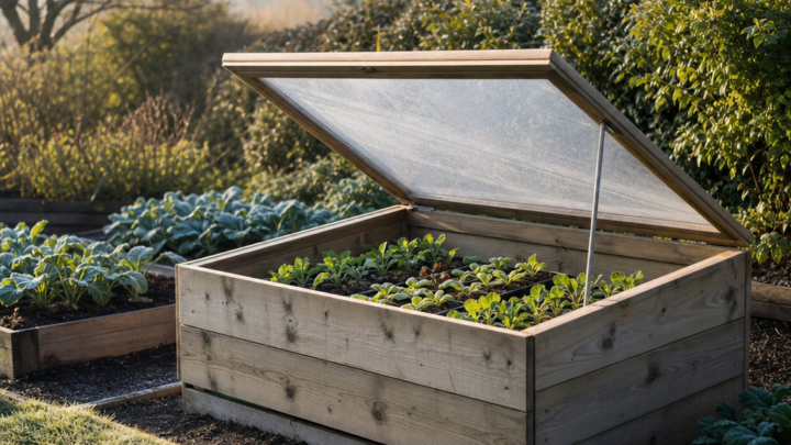 Using a Timber Cold Frame for Seedling Hardening and Early Crops